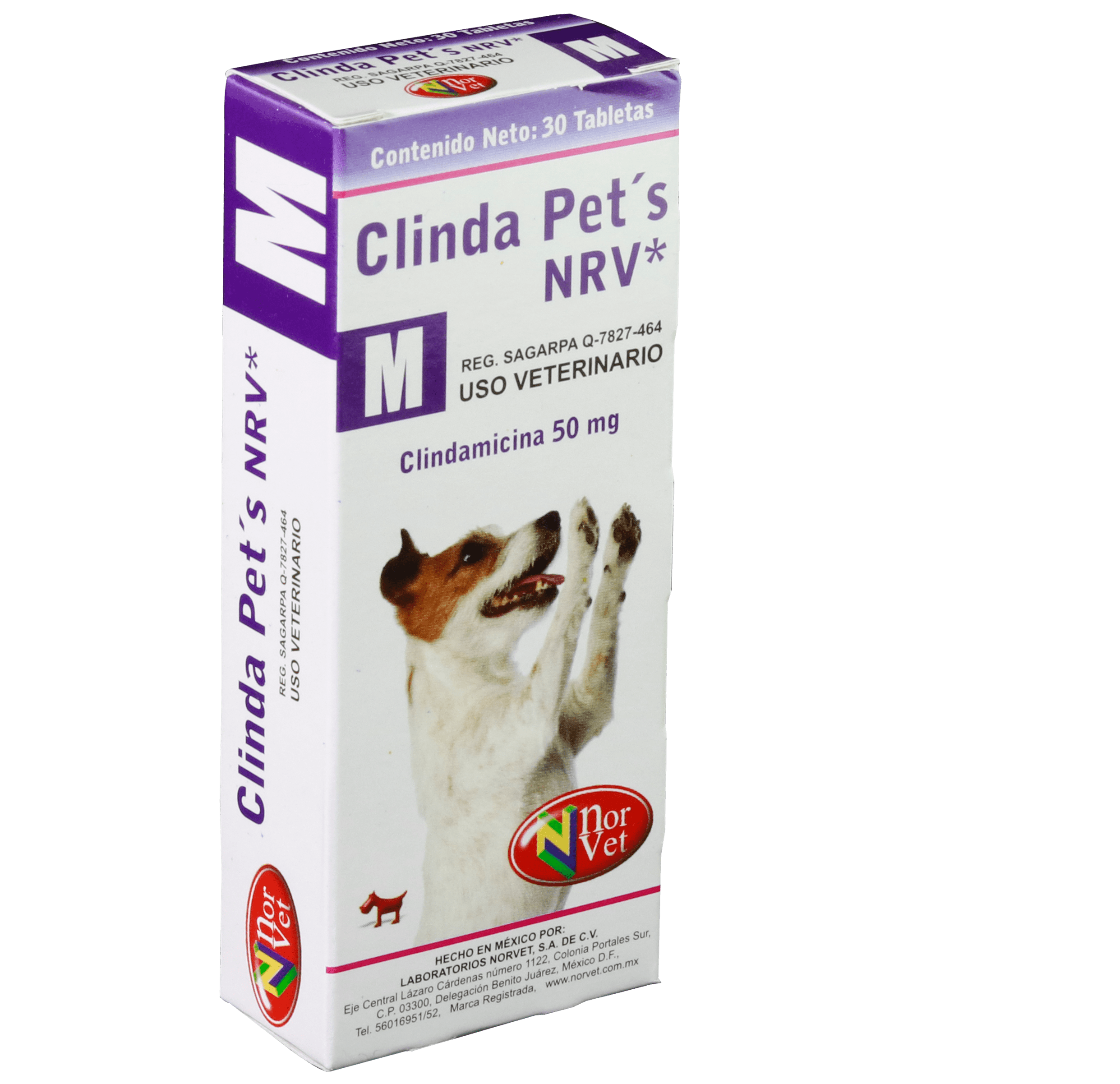 Clinda Pets NRV M 30 Tabletas ( Clindamicina 50 mg ) ClindaPets